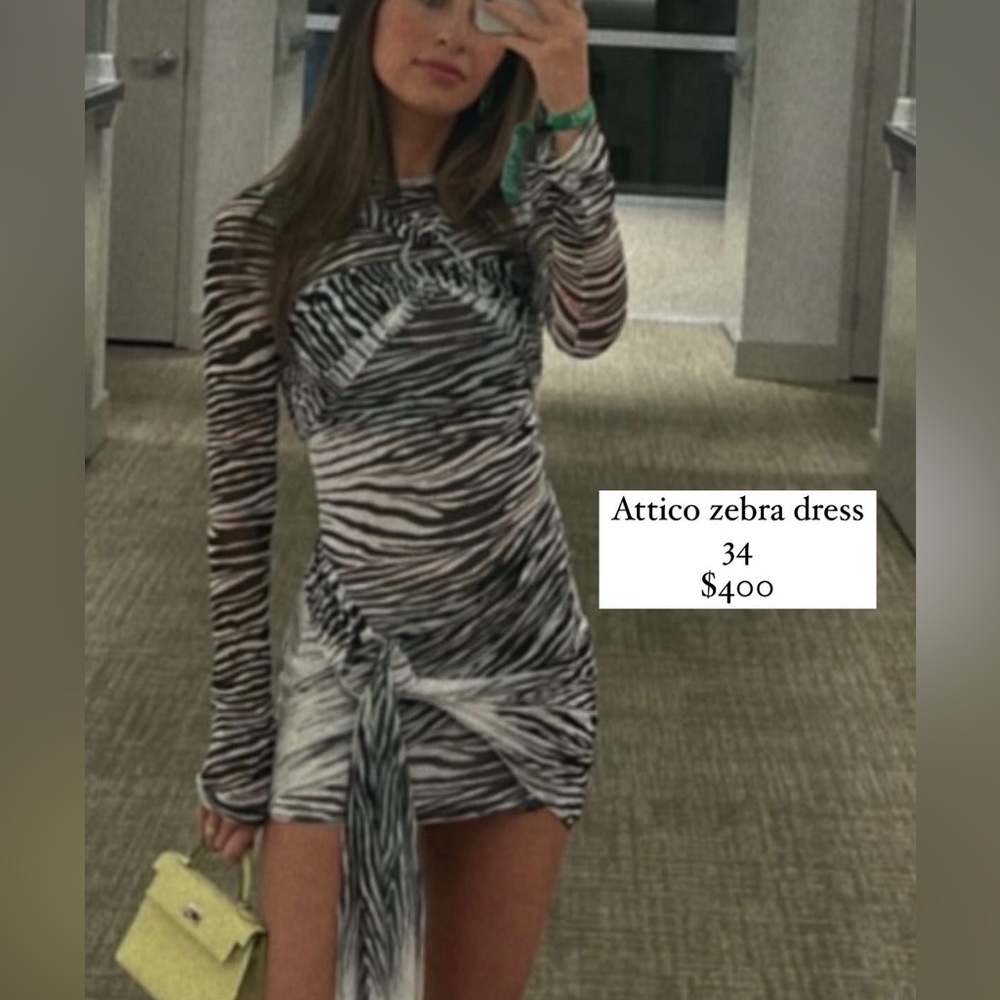 The Attico Zebra Print Mini Dress